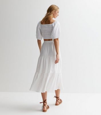 New look 2025 white midi skirt