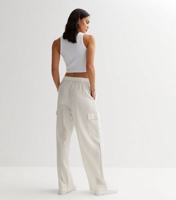 Ladies white store cargo pants