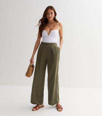 Tall Camel Wide Leg Trousers | New Look