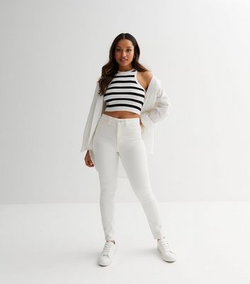 White skinny jeans new deals look