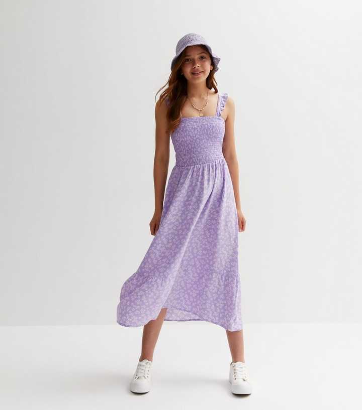 knee length dresses for ladies Purple Multi Floral Corinne Cut-Out Midi Dress