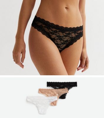 3-Pack of All Lace Thong Panties