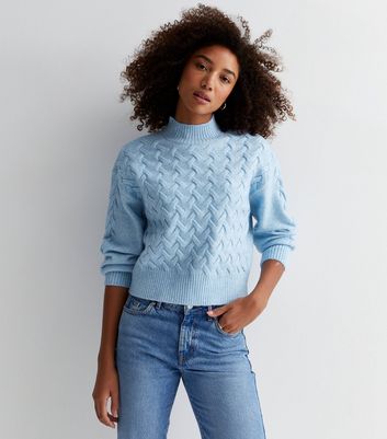 Pale blue hot sale knitted jumper