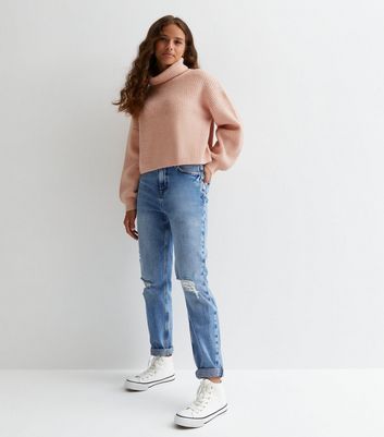 Pale pink ribbed on sale jumper