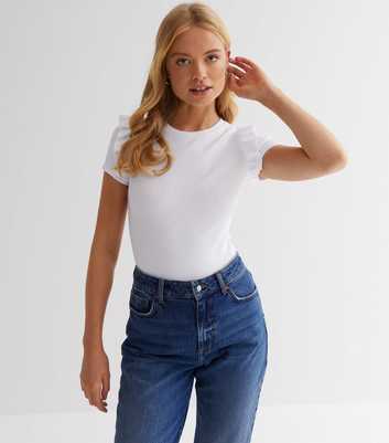 White Frill Sleeve Bodysuit
