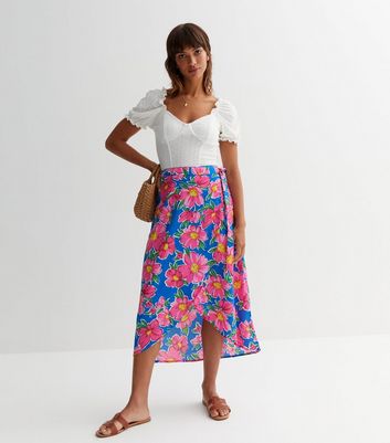 Floral midi 2025 skirt wrap