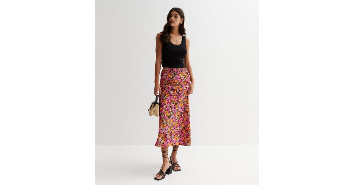 Multicolour Floral Midi Skirt | New Look