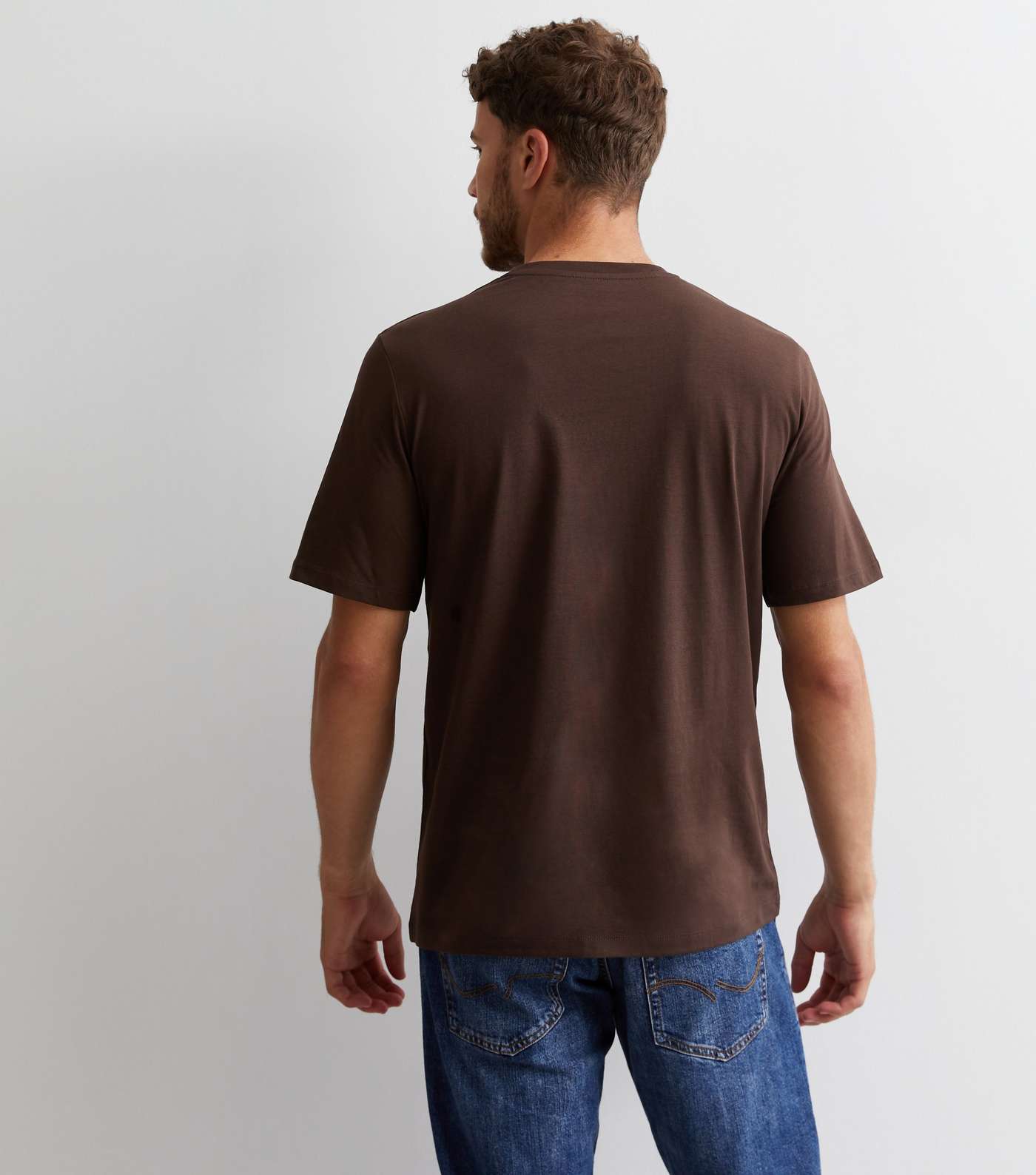Jack & Jones Dark Brown Cotton Logo T-Shirt Image 4