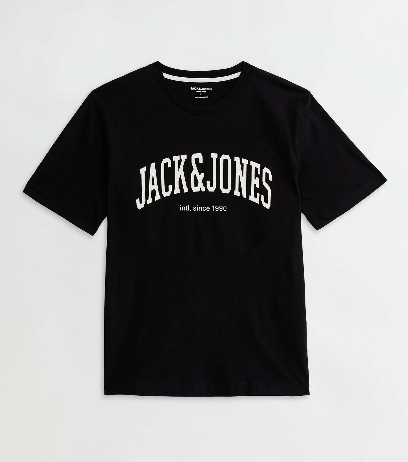 Jack & Jones Black Cotton Crew Neck Logo T-Shirt  Image 5