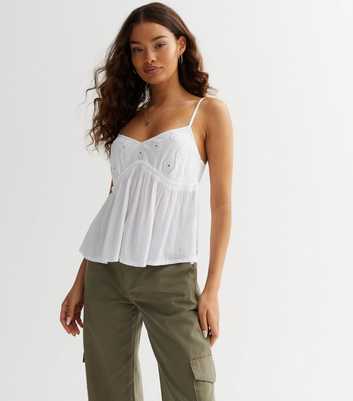White Cami Tops, Women's Lace Camisole Tops in White