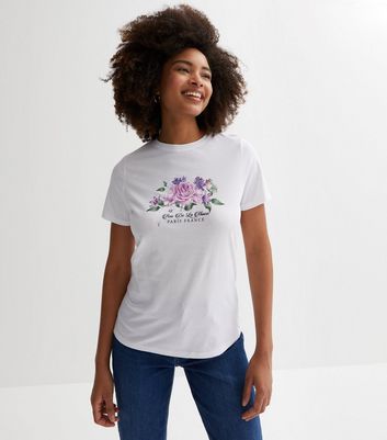 Chloe Girl's Denim Flower Logo-Print T-Shirt, Size 8-14 - Bergdorf Goodman