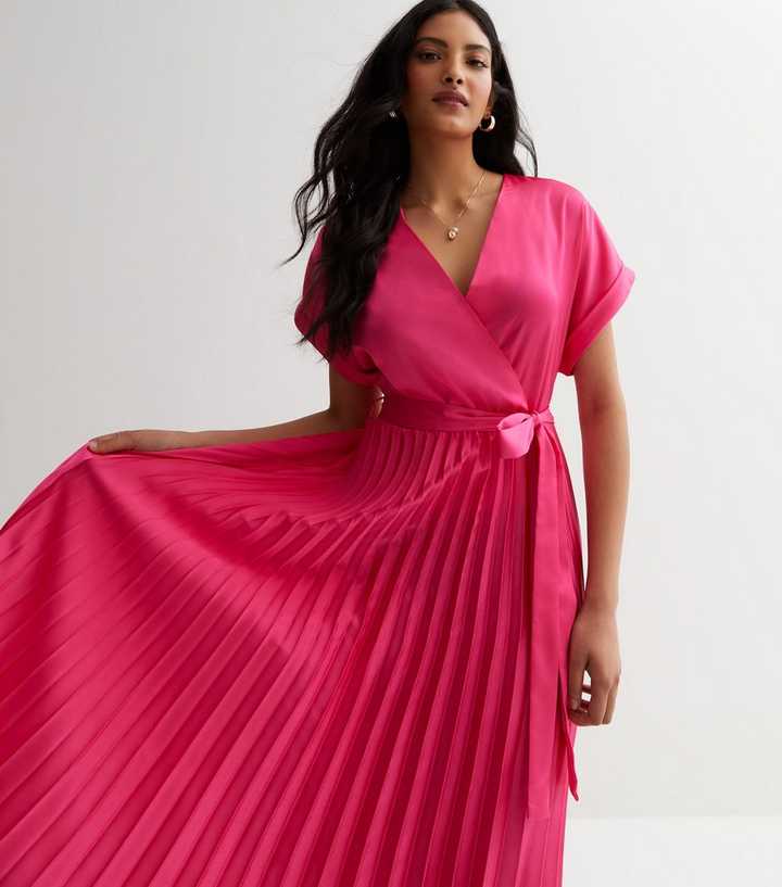 new look pink wrap dress