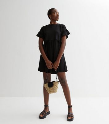 Zara black 2024 smock dress