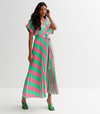 Striped 2025 green dress