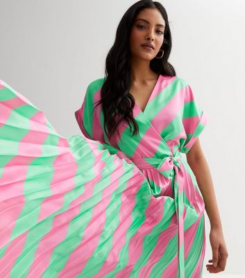 Striped satin clearance dress