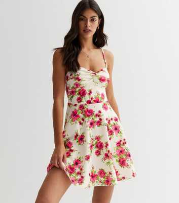 Multicoloured Floral Strappy Mini Dress