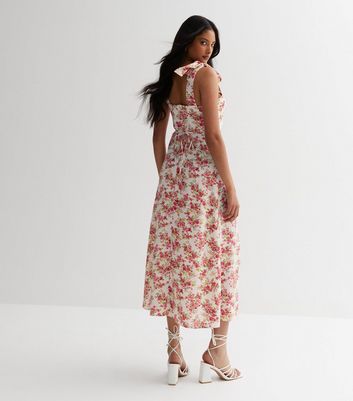 Floral tie 2025 strap dress