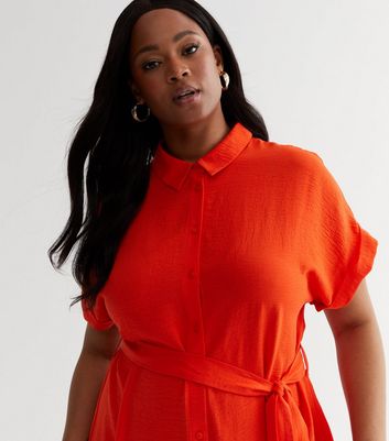 Plus size clearance red shirt dress