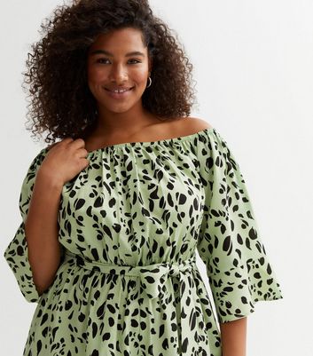 Green leopard hotsell print playsuit