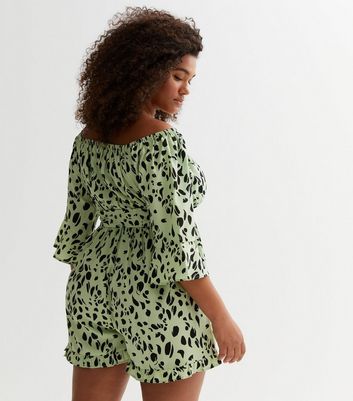 Leopard print store bardot playsuit