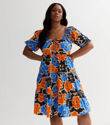 New look orange floral dress hotsell