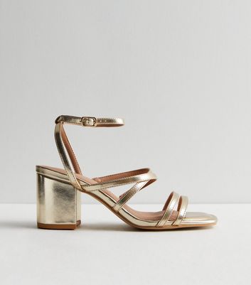 Low block heel gold on sale sandals