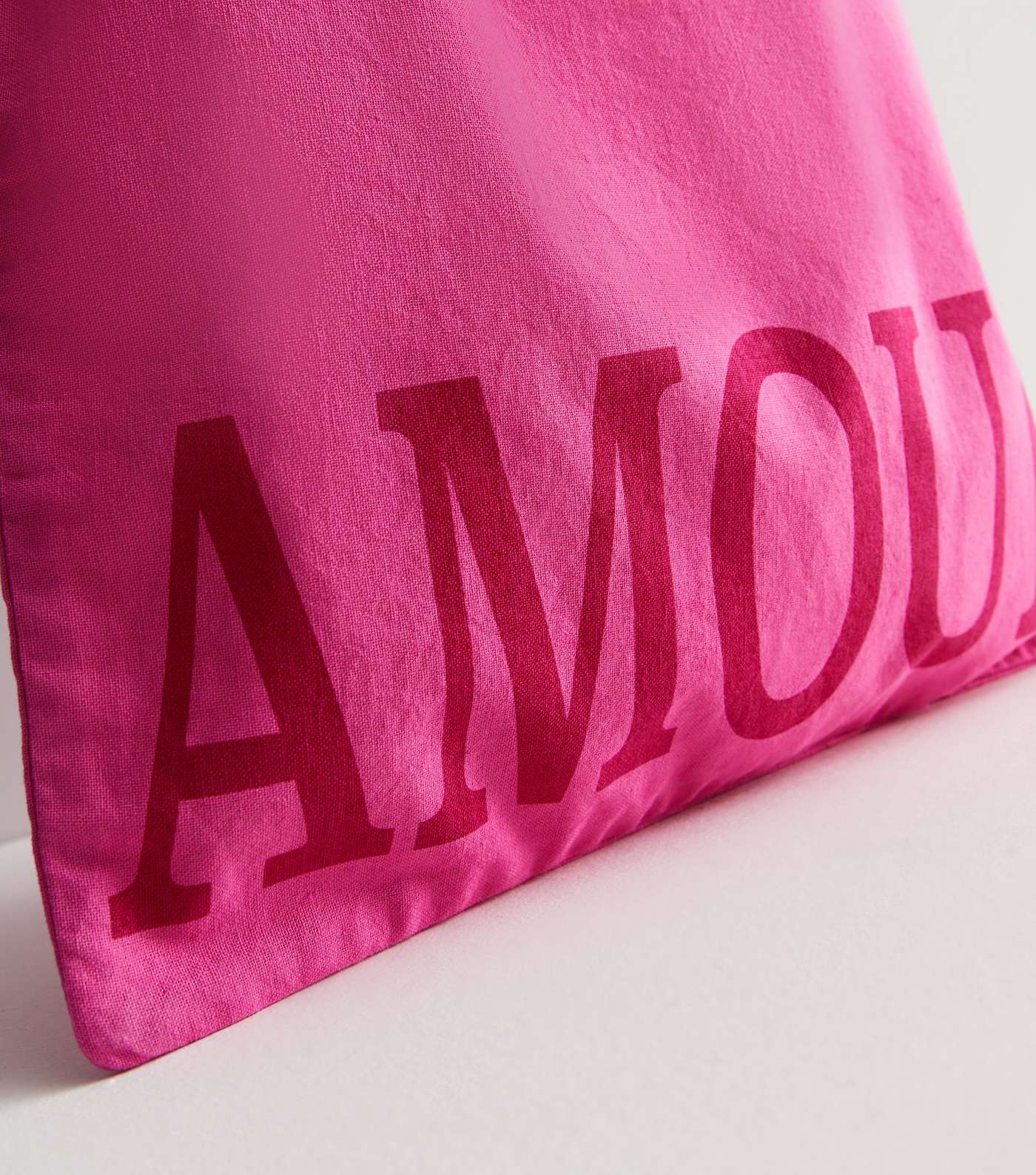 Bright Pink Amour Logo Canvas Tote Bag Image 3
