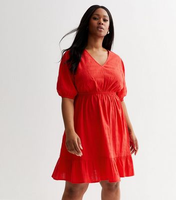 Red frill mini on sale dress