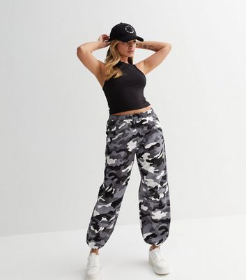 Buy Plus Size Grey Camouflage Printed Lounge Pants Online For Women