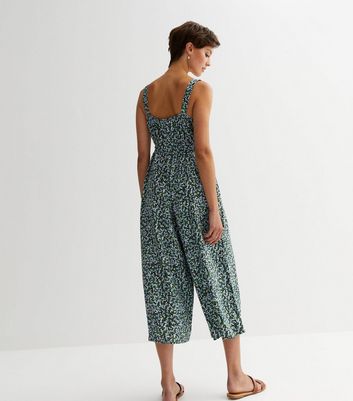 Black floral best sale culotte jumpsuit