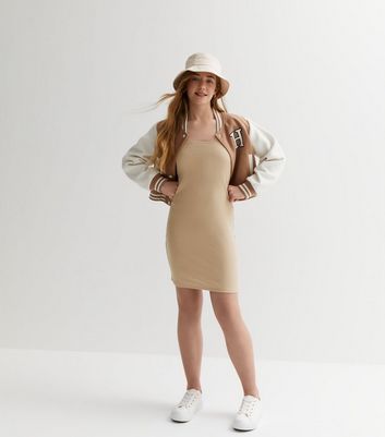 Beige spaghetti strap on sale dress