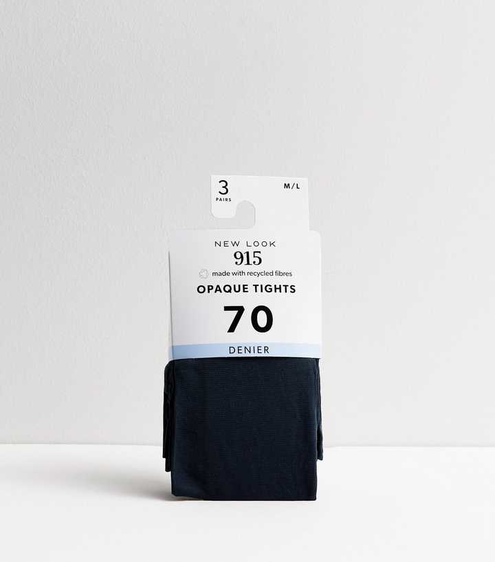 Girls Pack Navy 70 Denier Opaque Tights