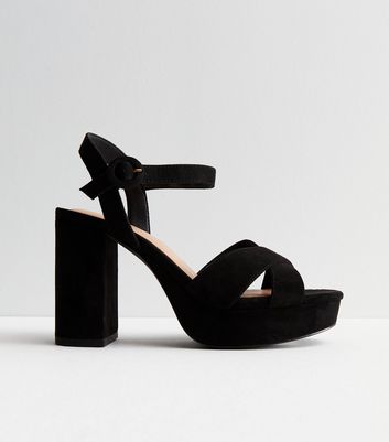 New look outlet black chunky heels