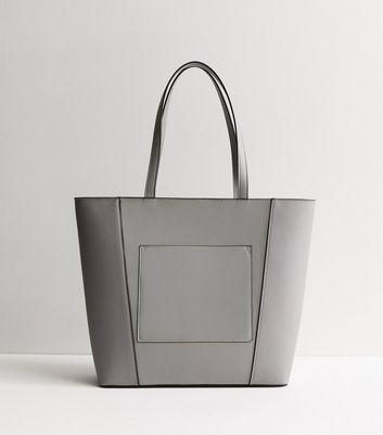 Grey tote sale bag with zip