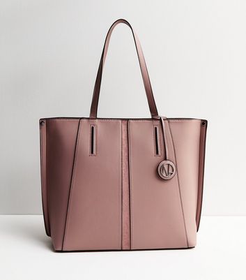 Pink Leather Look Tote Bag New Look