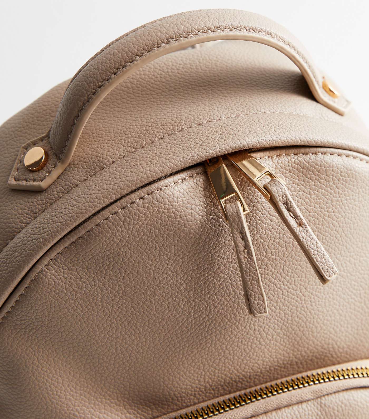 Mink Leather-Look Mini Backpack Image 4
