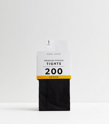 Black 200 Denier Premium Opaque Tights New Look