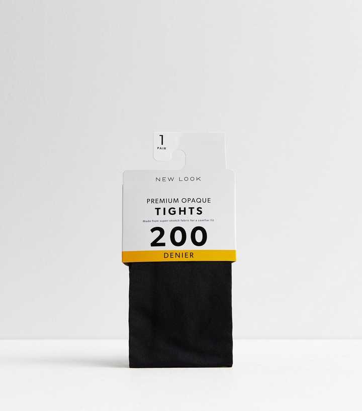 Black 200 Denier Premium Opaque Tights