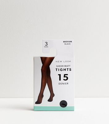 3 Pack Black 15 Denier Sheer Matt Tights | New Look