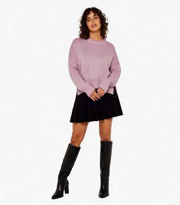 Apricot Lilac Knit Dip Hem Jumper