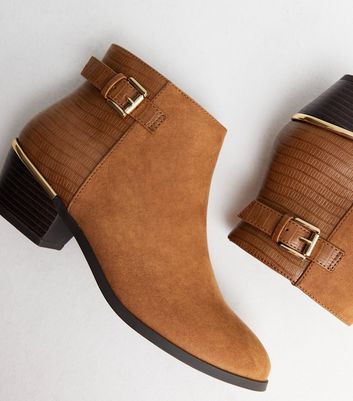 Tan block heel ankle boots online