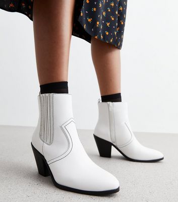 Missguided white cheap cowboy boots