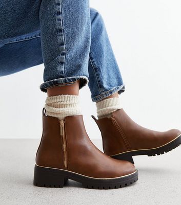 Chunky shop brown boots