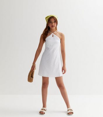 Girls white sales halter dress