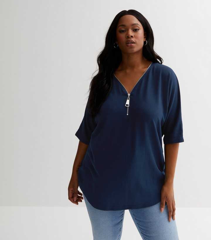 v neck zip top