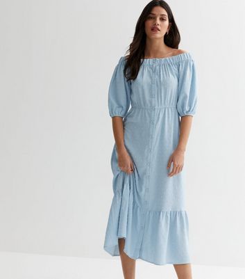 Light blue embroidered clearance dress