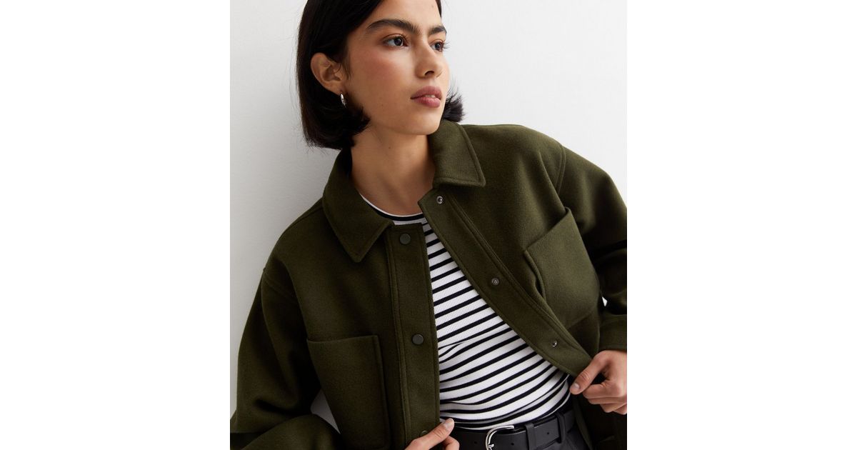 Khaki Pocket Front Shacket | New Look