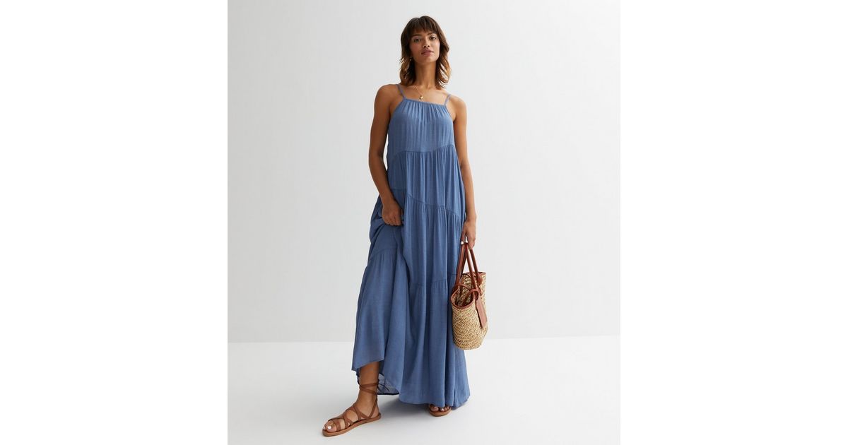 Blue Vanilla Bright Blue Drawstring Maxi Dress New Look