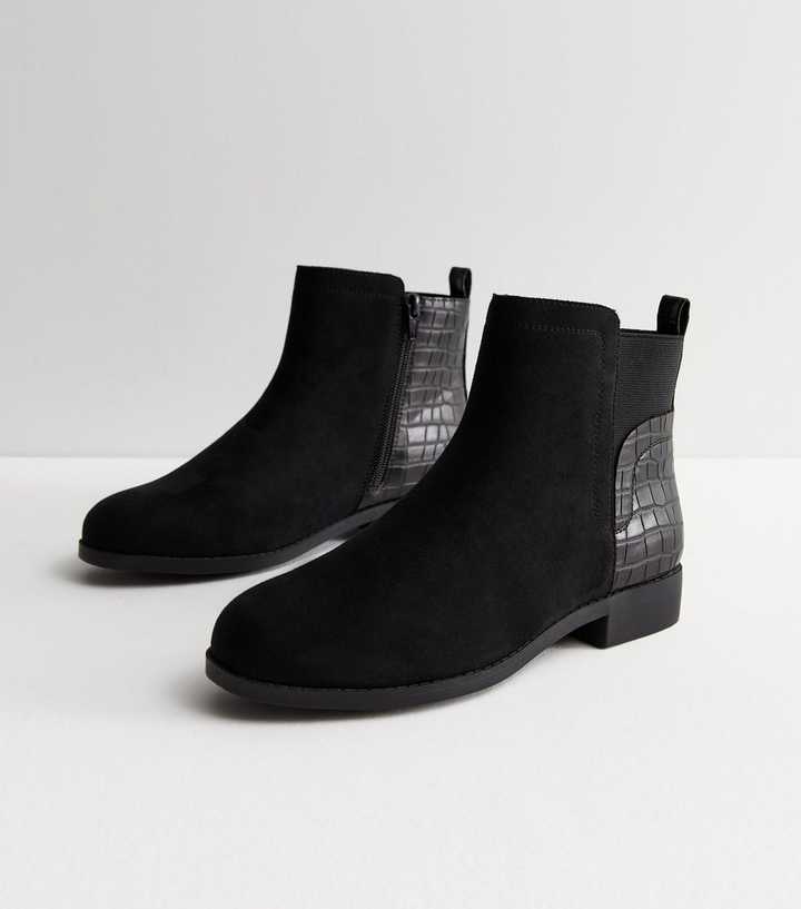 croc suede boots