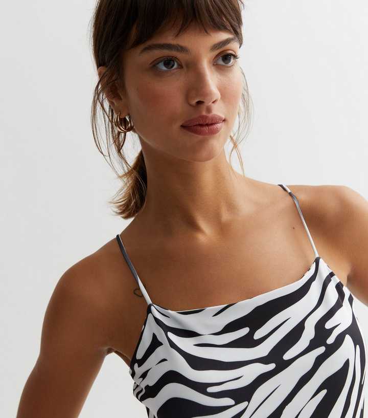 Women's Tall Double Layer Slinky Zebra Print Bodysuit